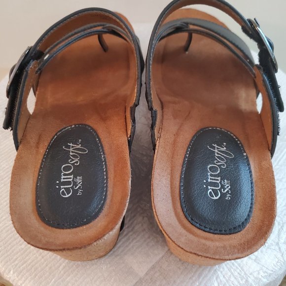 Euro Soft Black Emrie wedge women sandals Size 10M. - Picture 2 of 15